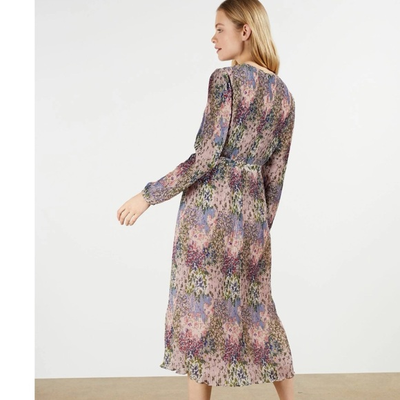 2023 COLLECTION TED BAKER FLOSSI LONG SLEEVE PRINTED DRESS SZ US 8 OR TED SZ 3 - Picture 9 of 12